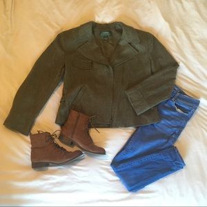 100% WOOL RALPH LAUREN OLIVE GREEN JACKET